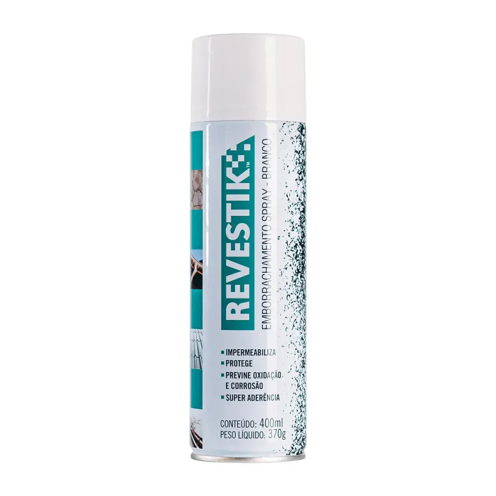 Borracha líquida impermeabilizante em spray branca 400ML Revestik