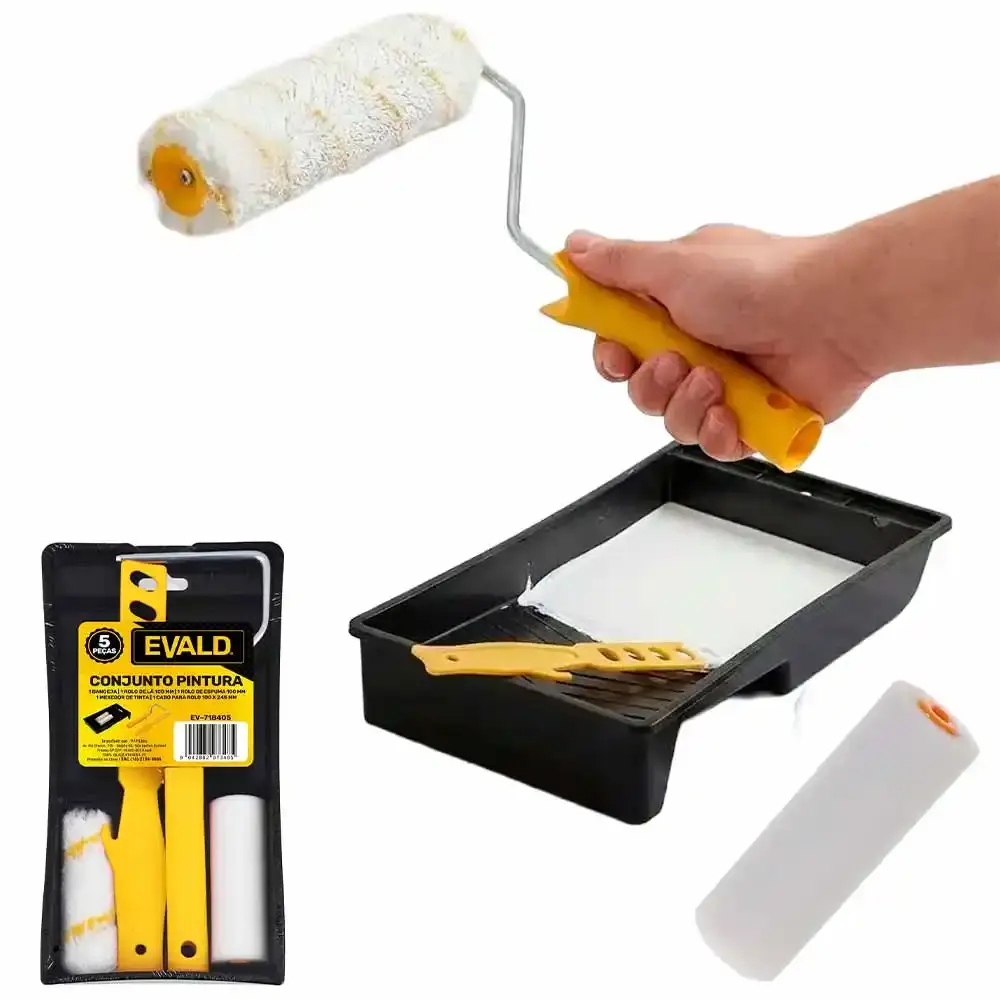 Conjunto para pintura kit 5 peças com rolos e bandeja Evald — fotografia de referência