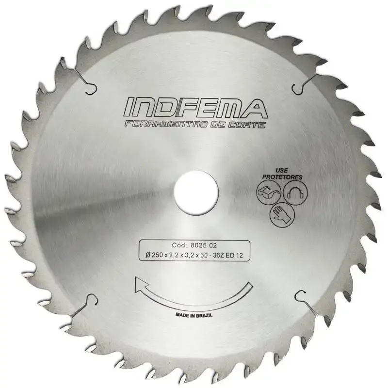 Disco de serra circular de widea HW 10 POL 250 MM 36 dentes 8025.02 Indfema