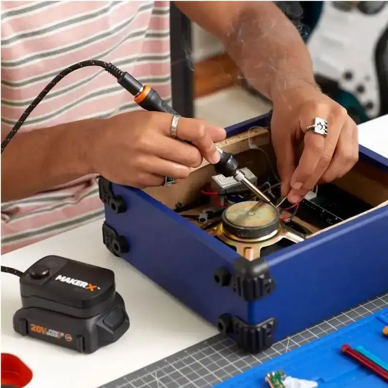 Kit ferro de solda e micro retífica brushless à bateria 20V com bateria carregador bivolt WX988 Worx — fotografia 6