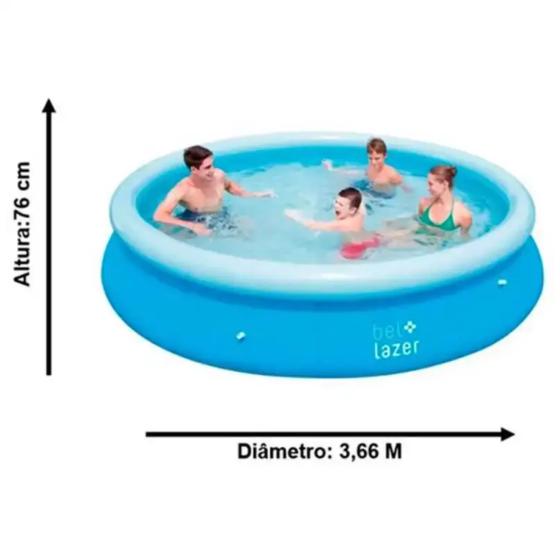 Piscina Inflável 7000 Litros 366 x 76 CM BEL + Bomba Double Quick — fotografia 4