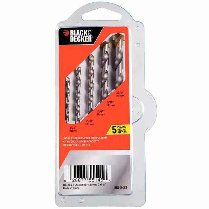 Broca de widea de 4 à 10 MM kit com 5 peças black & decker — fotografia de referência