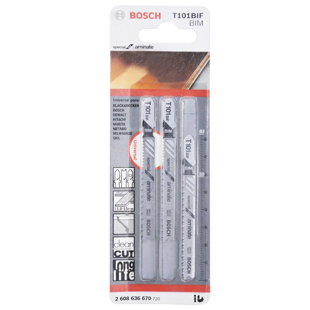 Lâmina de serra tico-tico special for laminate T101BIF Bosch - 3 peç — fotografia de referência