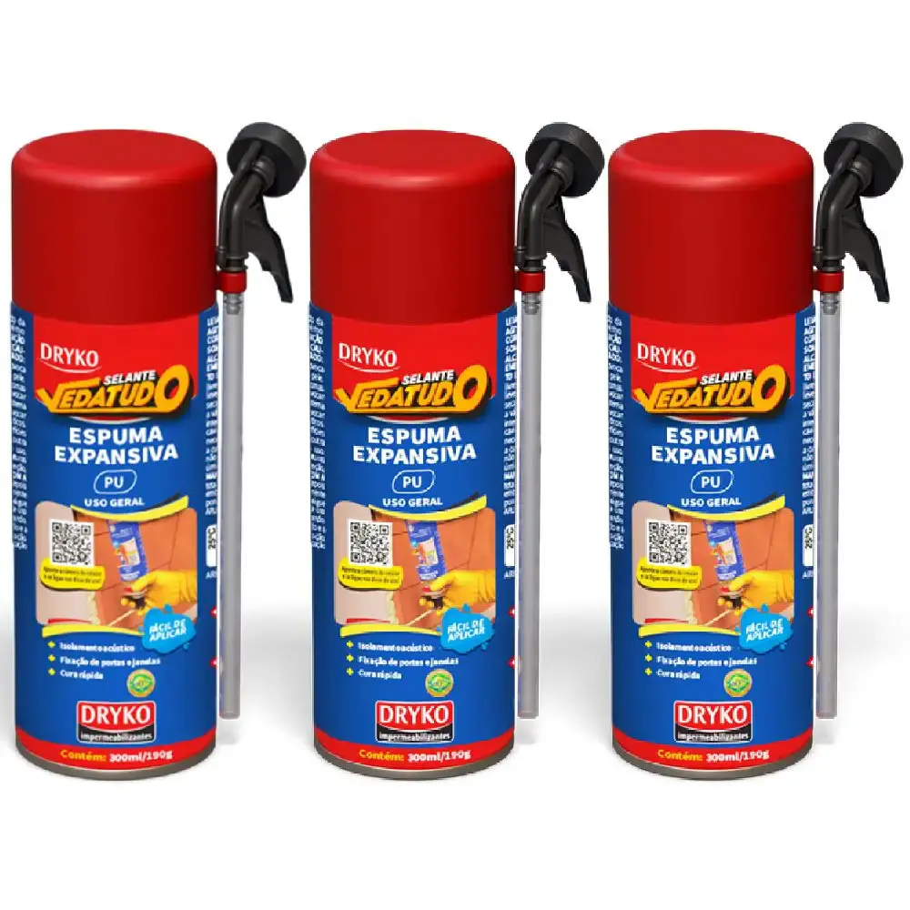 Espuma Expansiva Poliuretano 300 ml 3 Unidades DRYKO — fotografia de referência