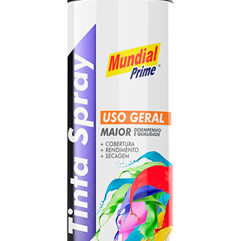 Tinta spray 400ML preto fosco AE01000103 Mundial prime — fotografia 3