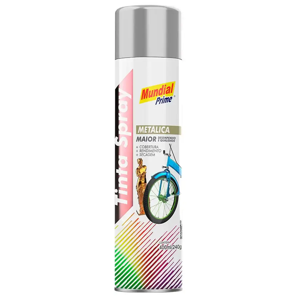 Tinta spray 400 ML metálica cromado AE01000092 Mundial prime