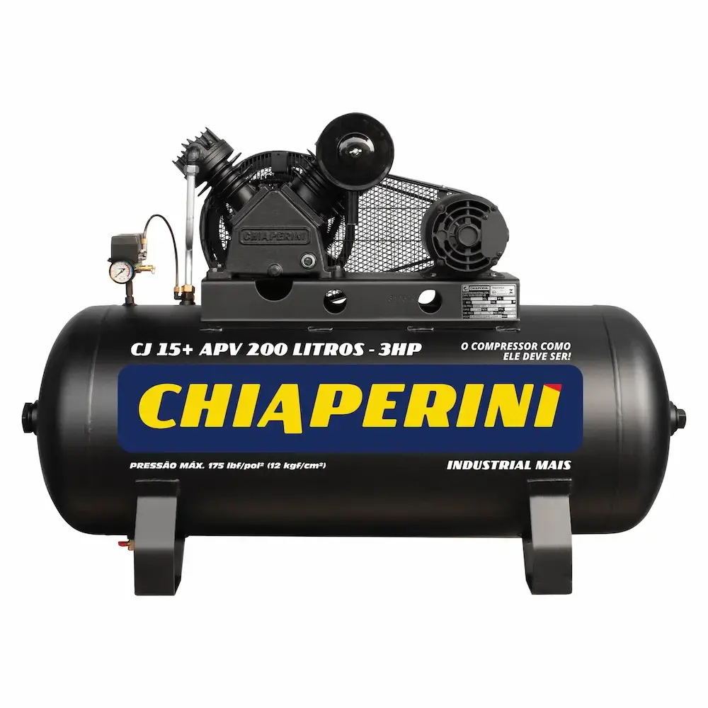 Compressor de ar alta pressão 15 PCM 200 litros 3 HP monofásico Chiaperini
