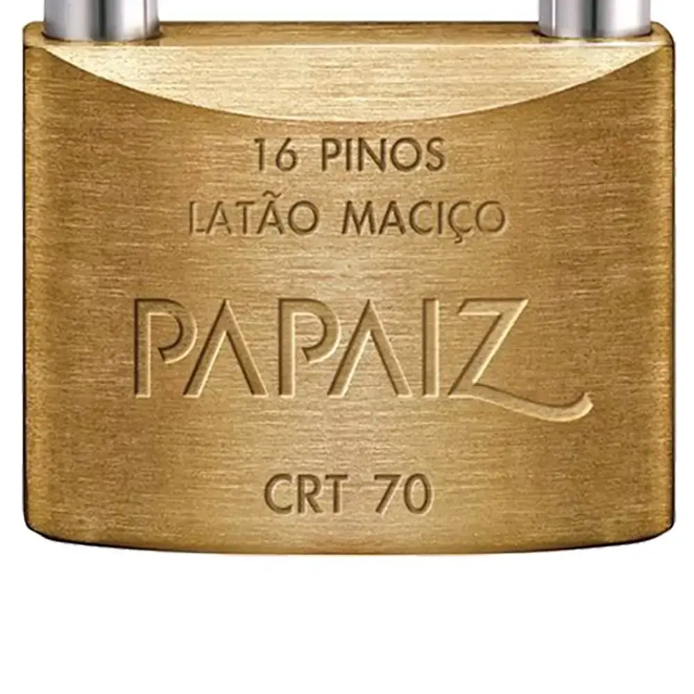 Cadeado CRT70 em latão maciço com chave 0101700CX Papaiz — fotografia 3