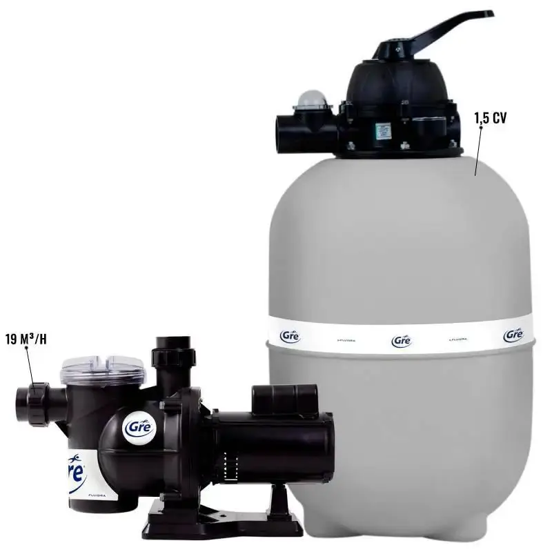 Filtro para Piscinas até 112.000 Litros GRE 700 com Bomba 1.25 CV Bivolt GRE by Fluidra