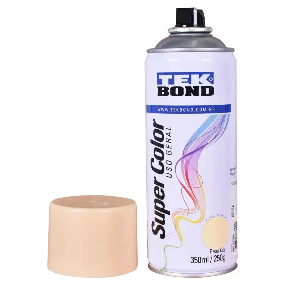 Tinta spray uso geral bege 350ML Tekbond — fotografia 6