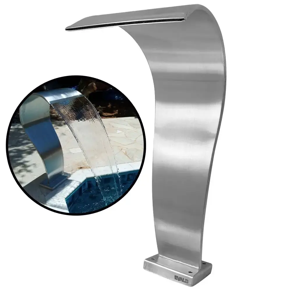 Cascata Piscina 55 x 25 CM em Aço Inox Legítimo Naja Baby EVALD