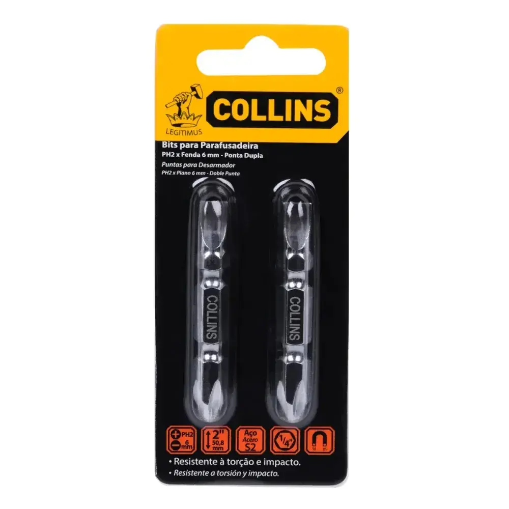 Bits PH2 1/4 ponta dupla fenda e phillips 6MMX50MM Collins — fotografia 6