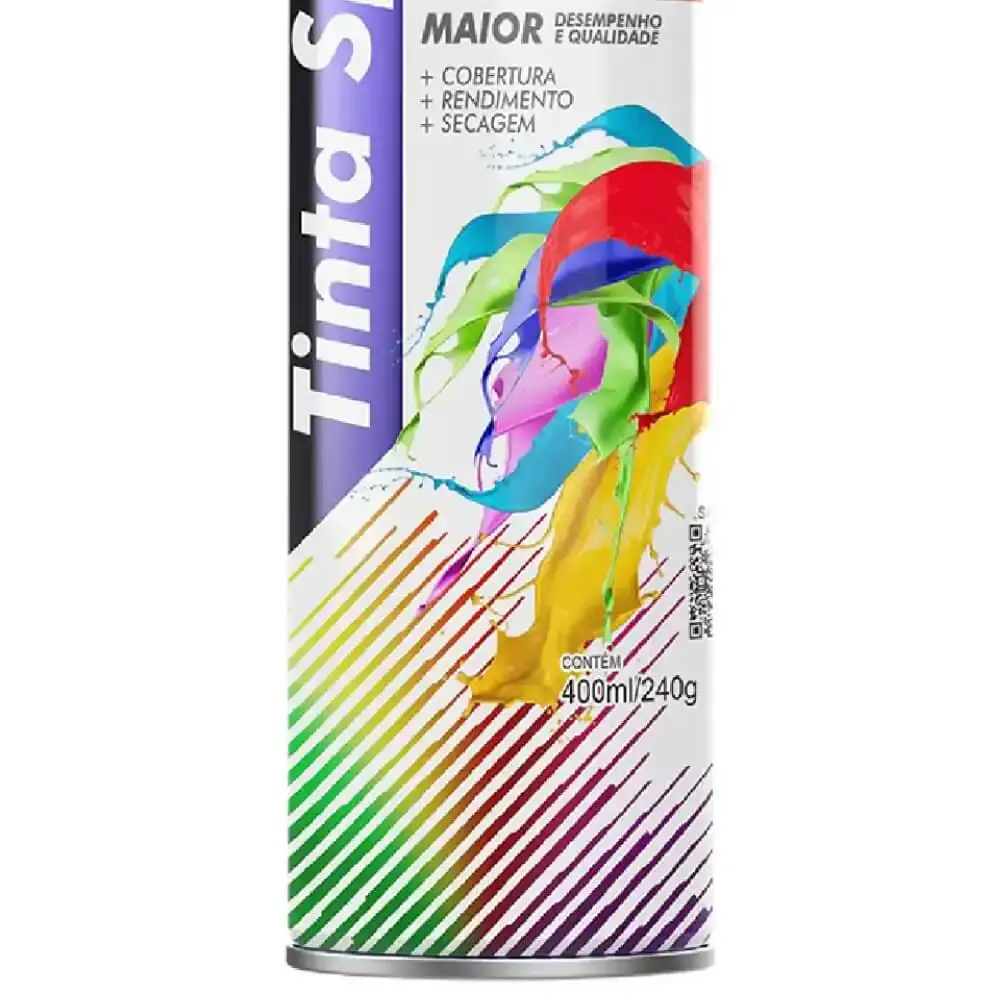 Tinta Spray Semi Brilho preto 400ml Mundial Prime — fotografia 5