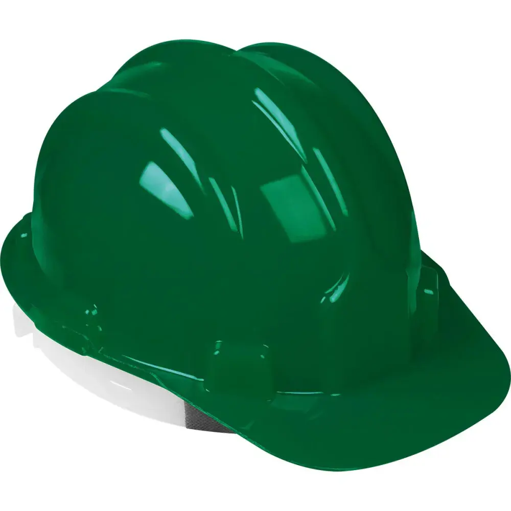 Capacete de segurança com carneira e aba frontal verde Worker