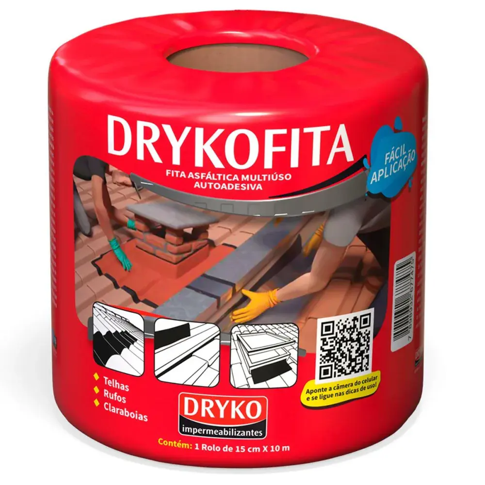 Fita adesiva asfáltica alumínio drykofita 15CMX10M Dryko