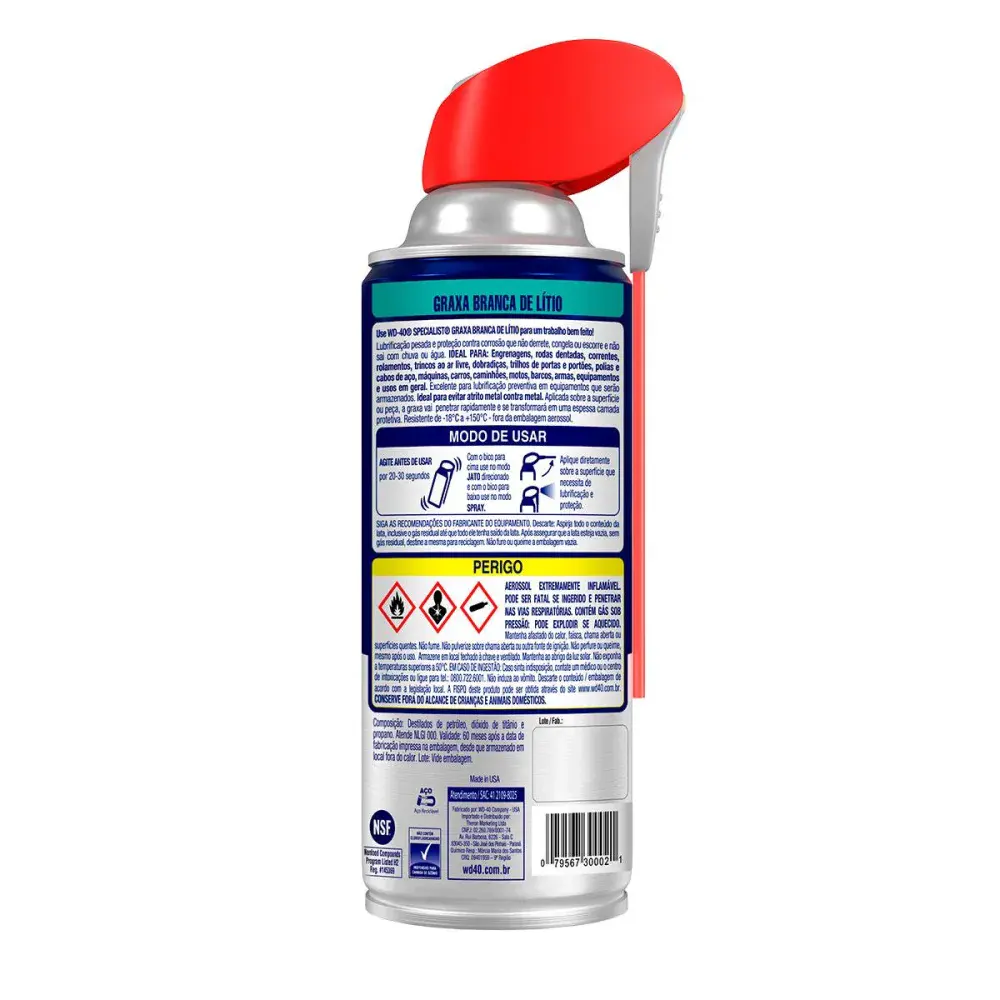 Graxa branca de lítio aerossol 400ML Wd-40 — fotografia 4