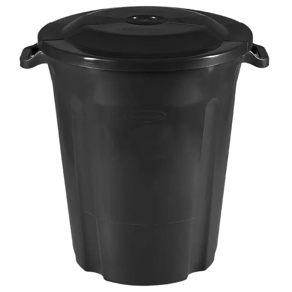 Lixeira 97L eco preta Plasvale
