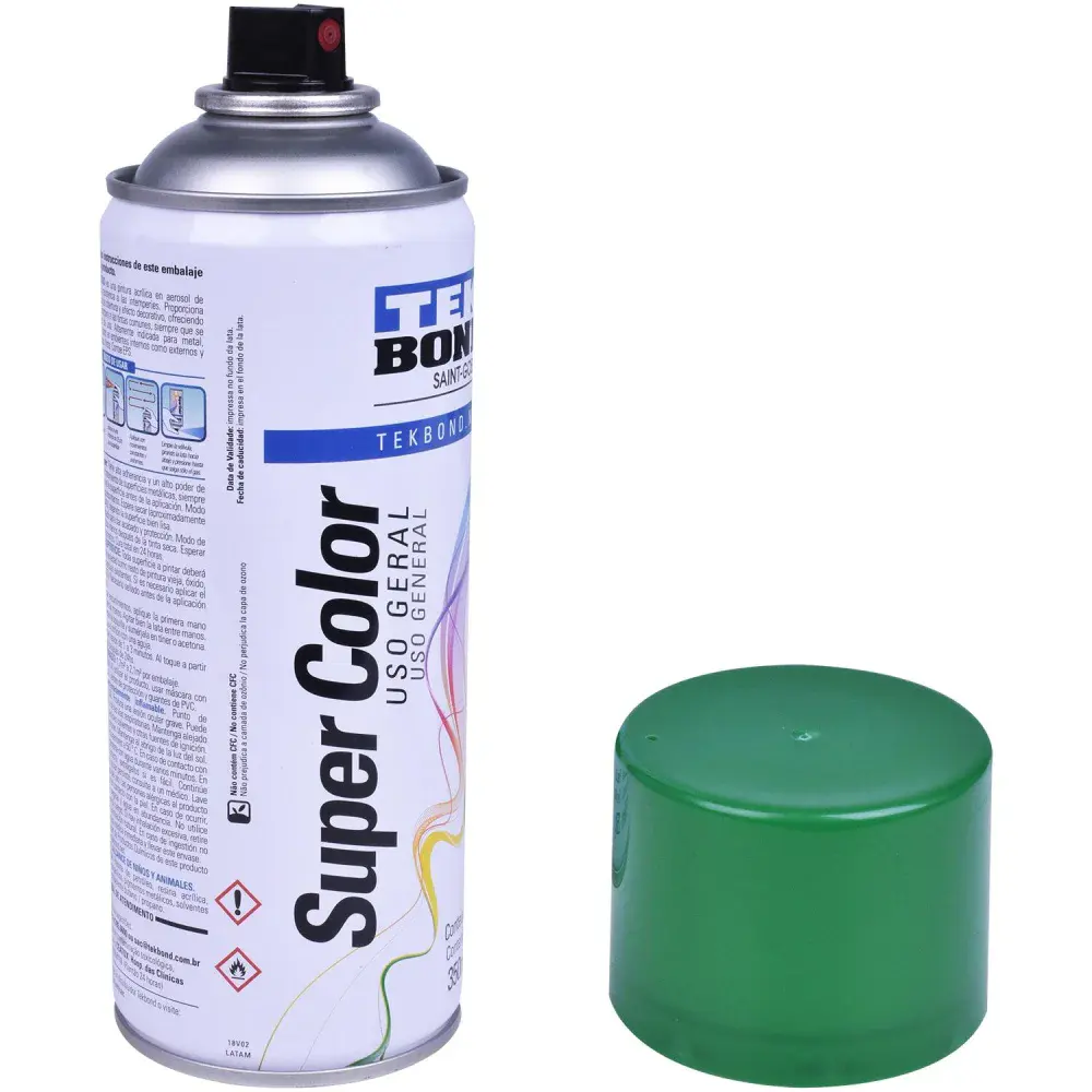 Tinta spray uso geral verde 350ML Tekbond — fotografia 3
