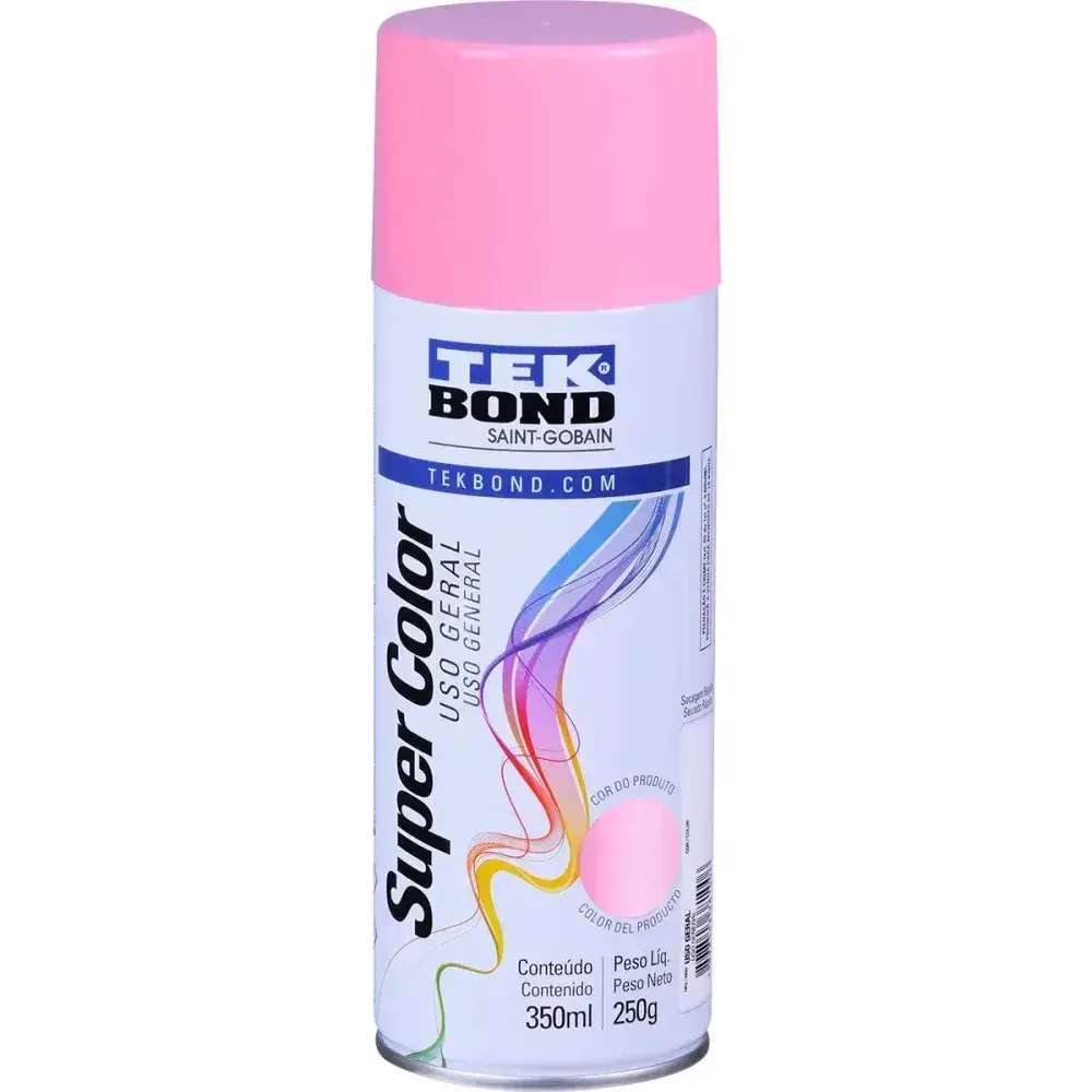 Tinta spray uso geral rosa 350ML Tekbond — fotografia 5