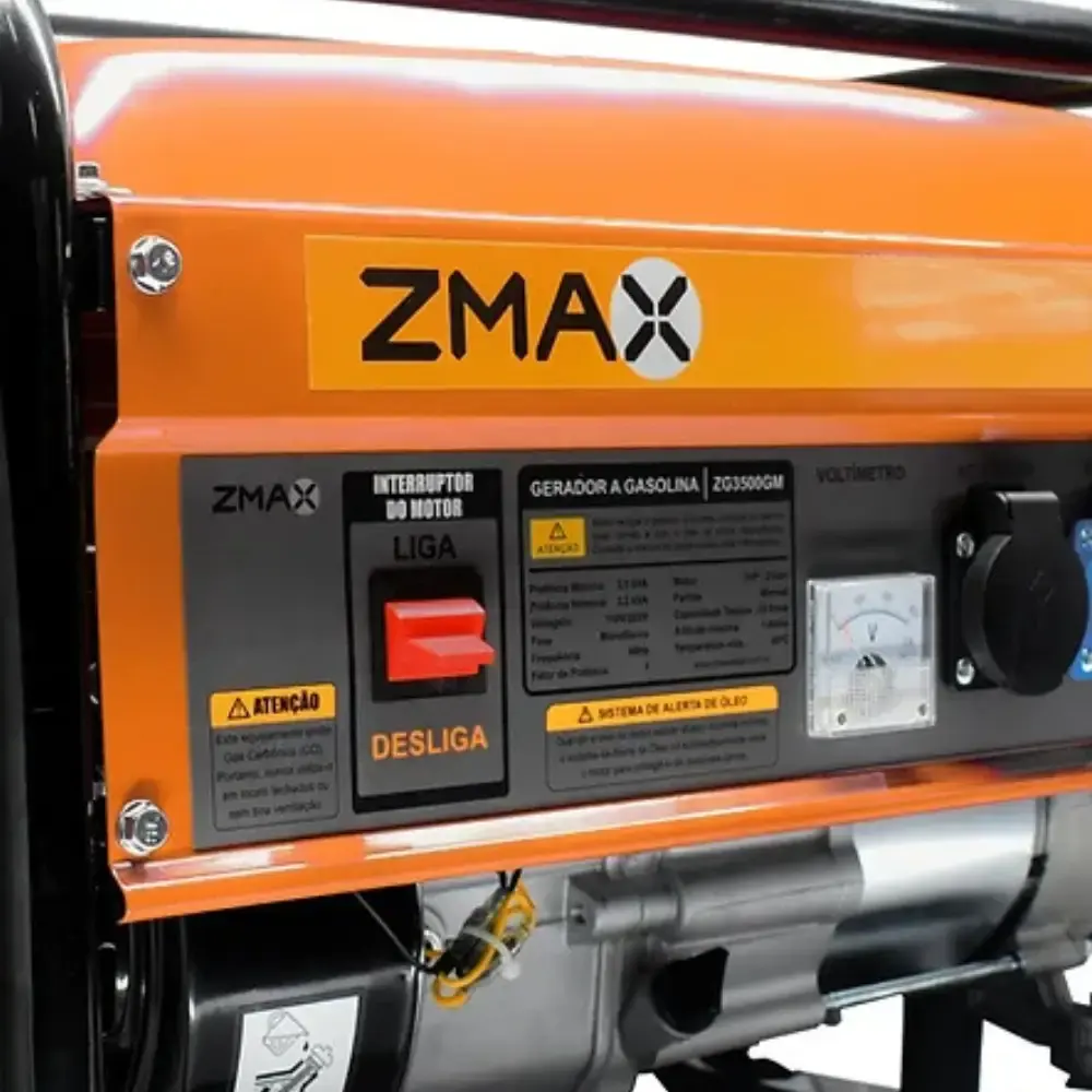 Gerador a gasolina 3.5 KVA 4 tempos bivolt ZG3500GM Zmax — fotografia 2