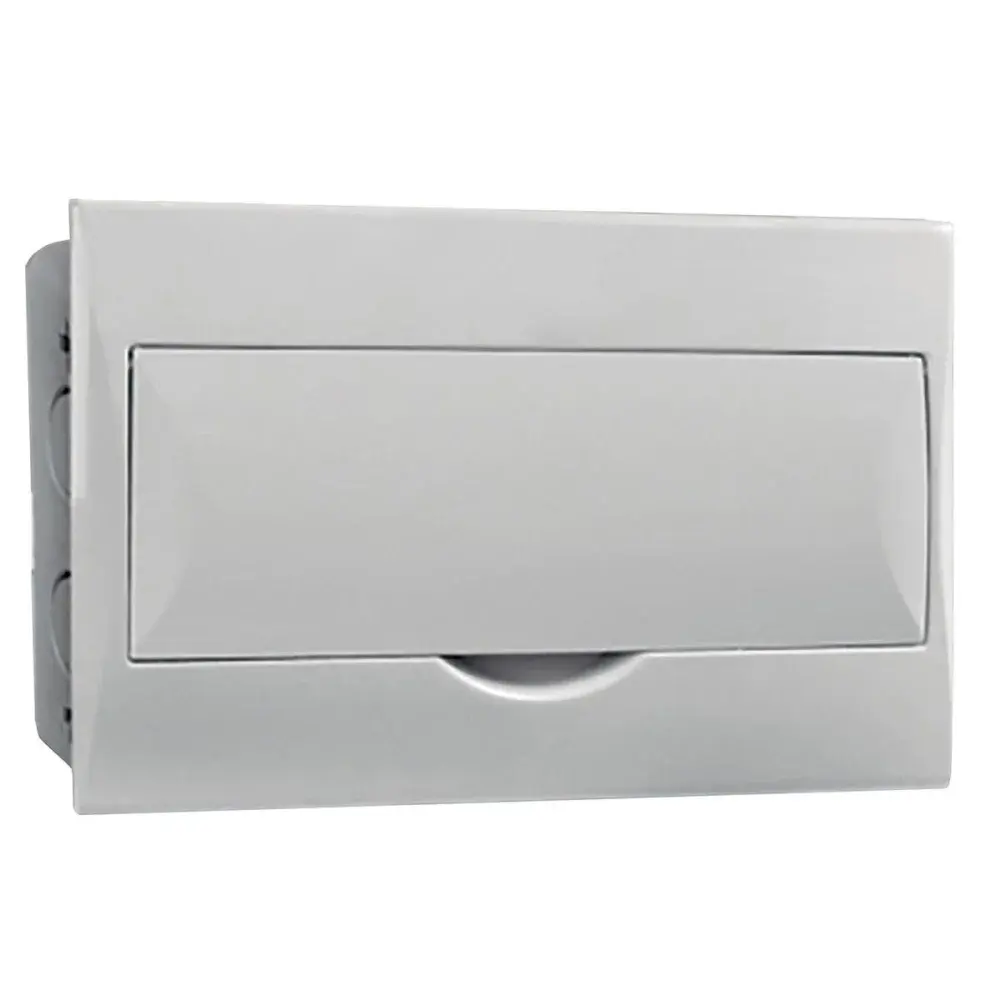 Quadro de distribuição retangular de embutir branco 6/8 Liege — fotografia de referência
