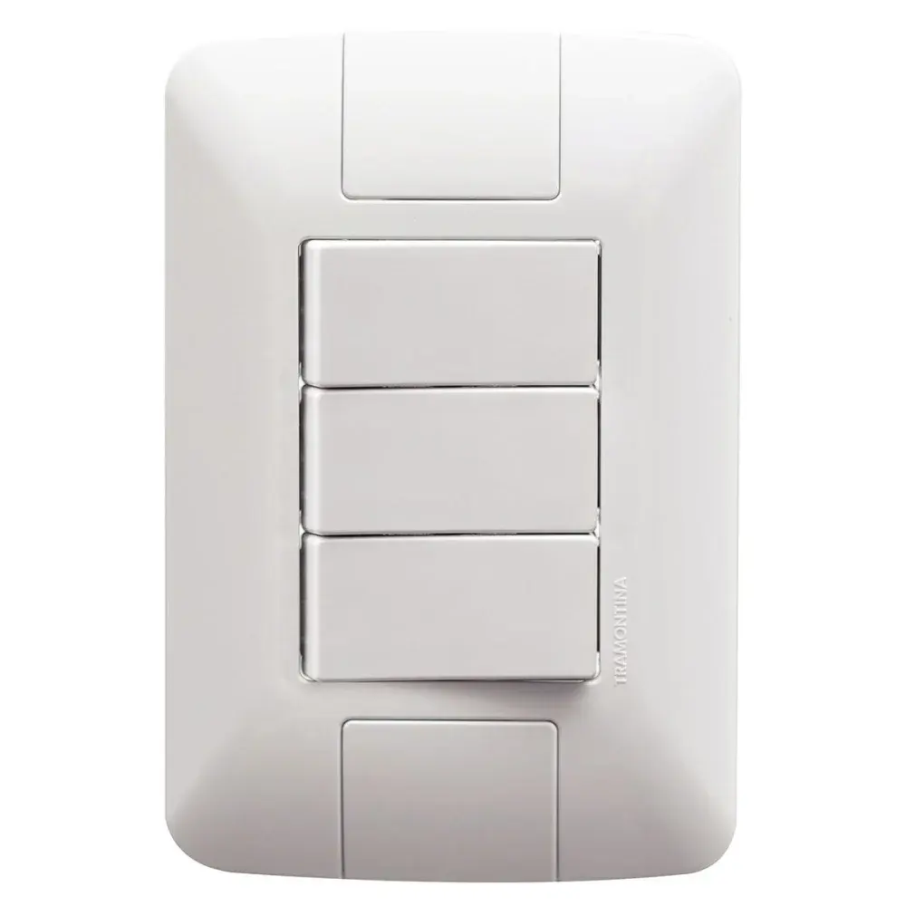 Interruptor 3TS 6A + tomada 10A branco 250V Tramontina — fotografia de referência