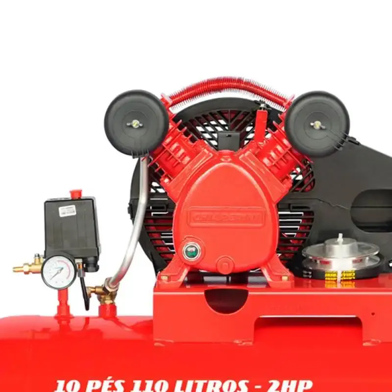 Compressor de ar 10 pés 2 HP 110L 2 pistões RED sem motor 19196 Chiaperini — fotografia 2
