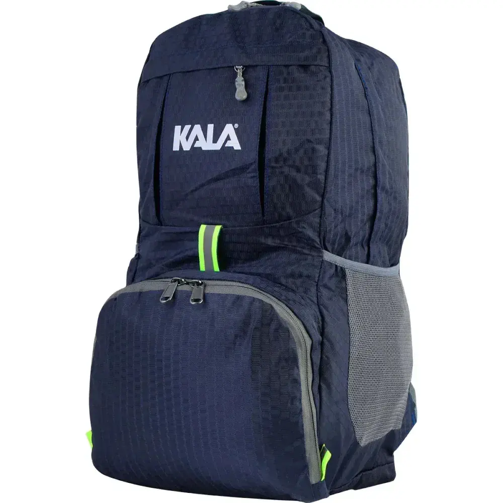 Mochila ultra compacta em poliéster azul 30L Kala — fotografia 8