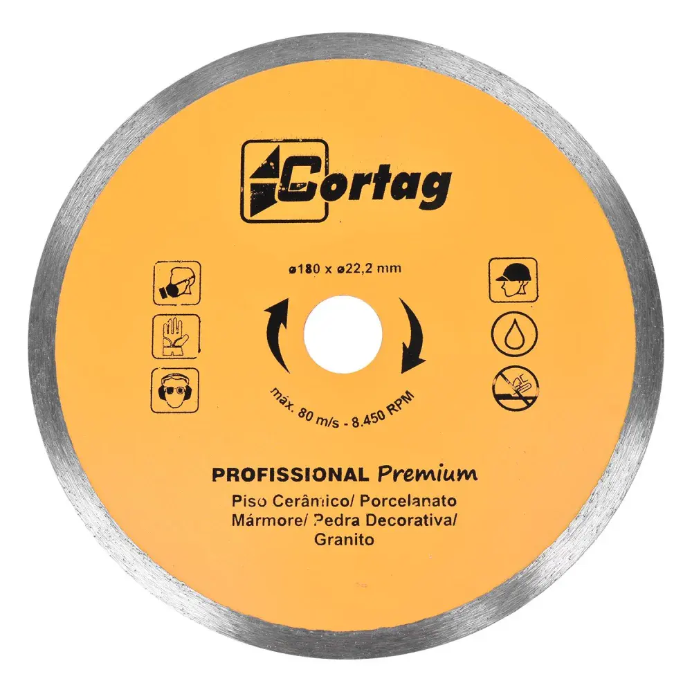 Disco diamantado profissional premium 180MMX22,2MM Cortag