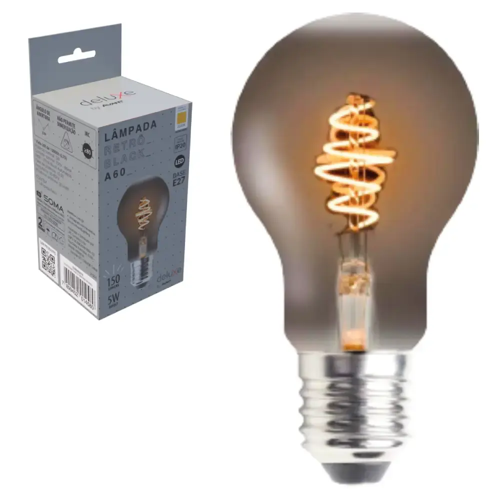 Lâmpada led retrô 5W black 2200K pera Avant