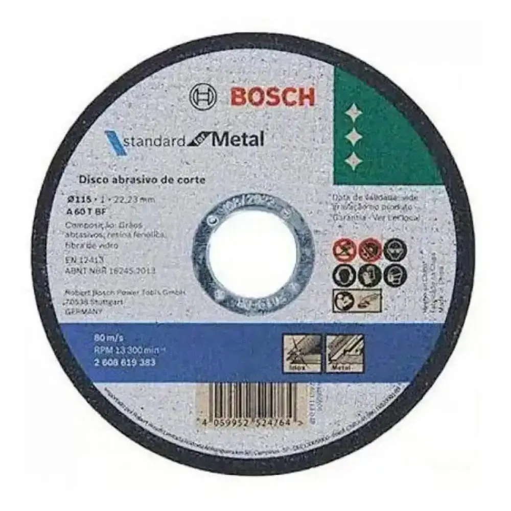 Disco de corte 4.5 polegadas para aço inox kit com 10 peças Bosch — fotografia de referência