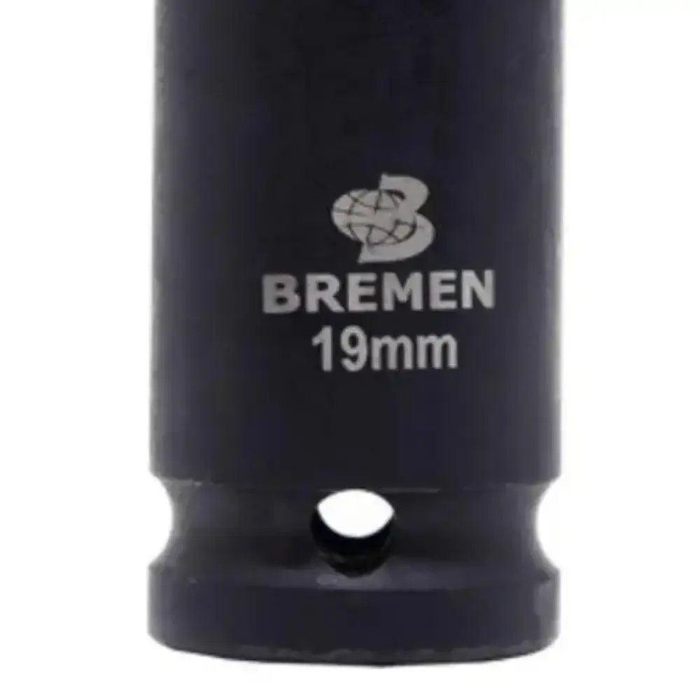 Kit 4 soquetes de impacto longo encaixe 1/2POLX19MM Bremen — fotografia 3