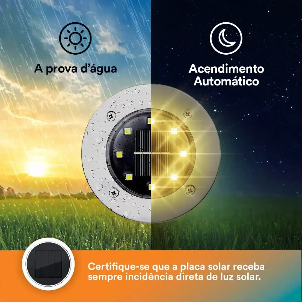 Luminária solar spot de chão 12 leds prova d`agua kit 10 peças casa LYS — fotografia 5