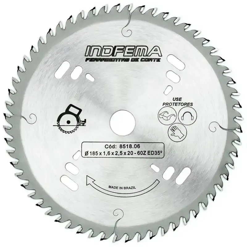 Disco de serra circular de widea HW 7.1/4 POL 185 MM 60 dentes 8518.06 Indfema