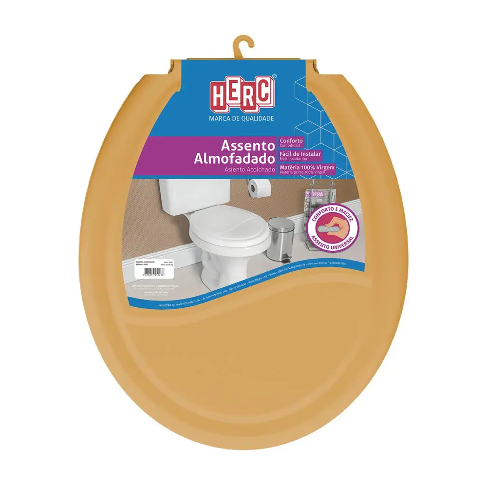 Assento sanitário almofadado caramelo Herc