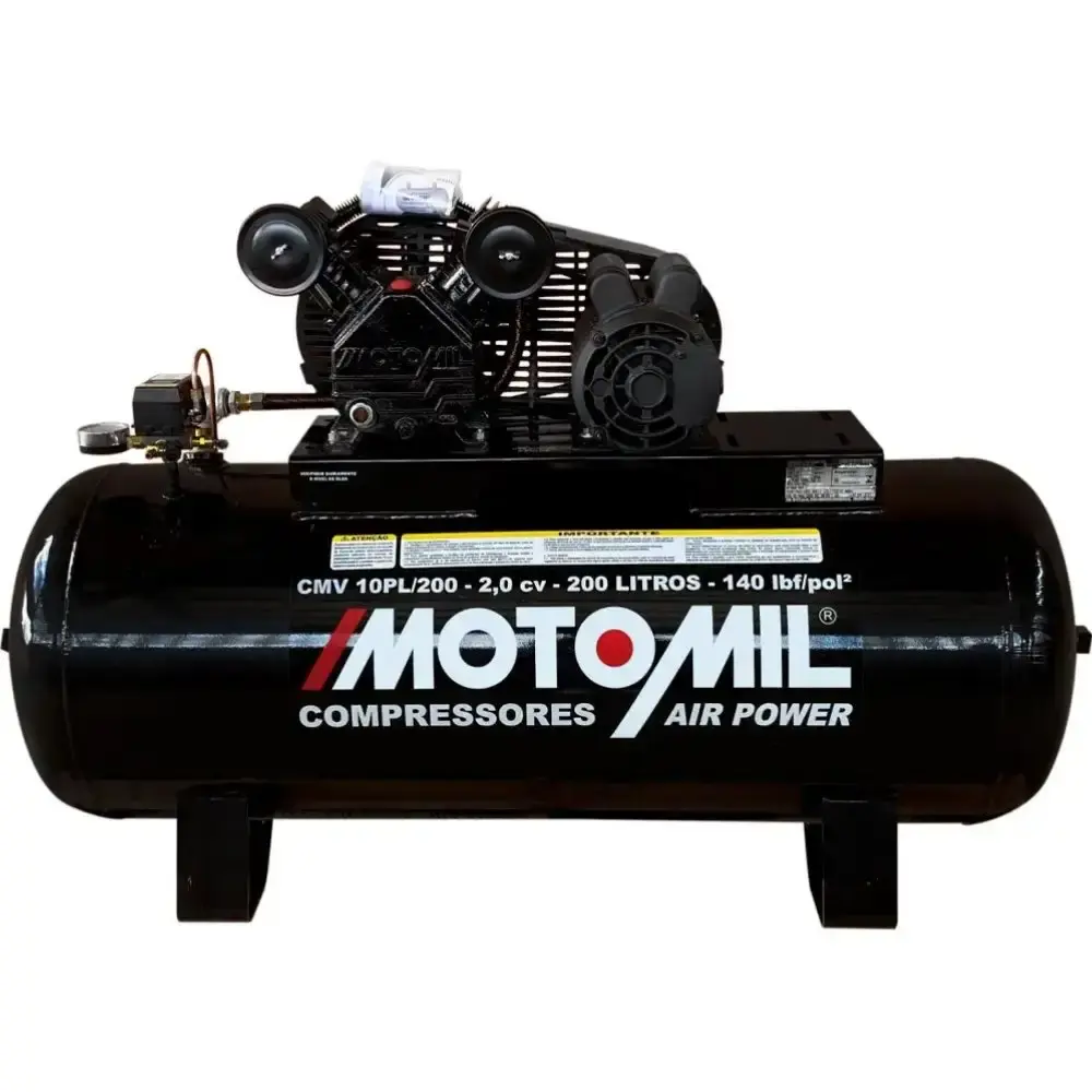 Compressor de ar 2 pistões CMV mono air power 10 pés 2HP 200L 42276.0 MotoMil