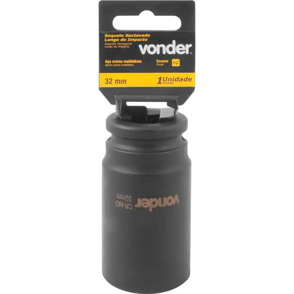 Soquete sextavado longo de impacto 32MM 3/4POL Vonder — fotografia 3