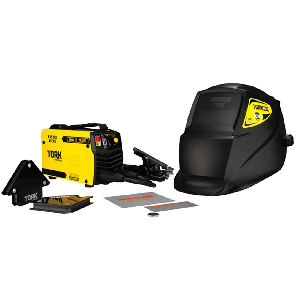 Kit máquina de solda mma-tig e máscara solar 150A super tork — fotografia 2