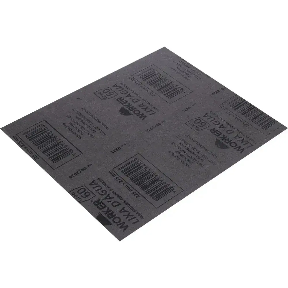 Lixa dágua para desbaste grão 60 225X275MM Worker — fotografia 8