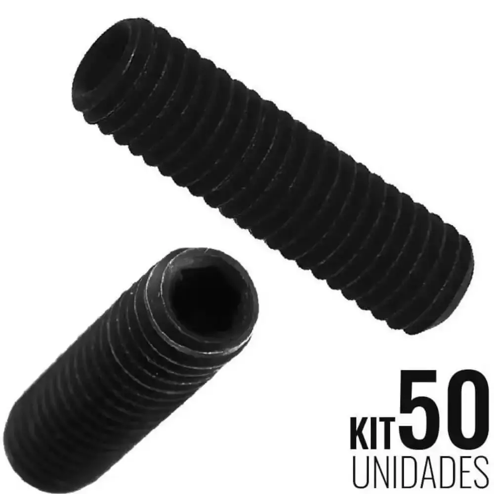 Parafuso Allen 12 x 40 MM sem Cabeça Sextavado Interno Kit 50 Unidades SCPLAN12X40TP TELLEP