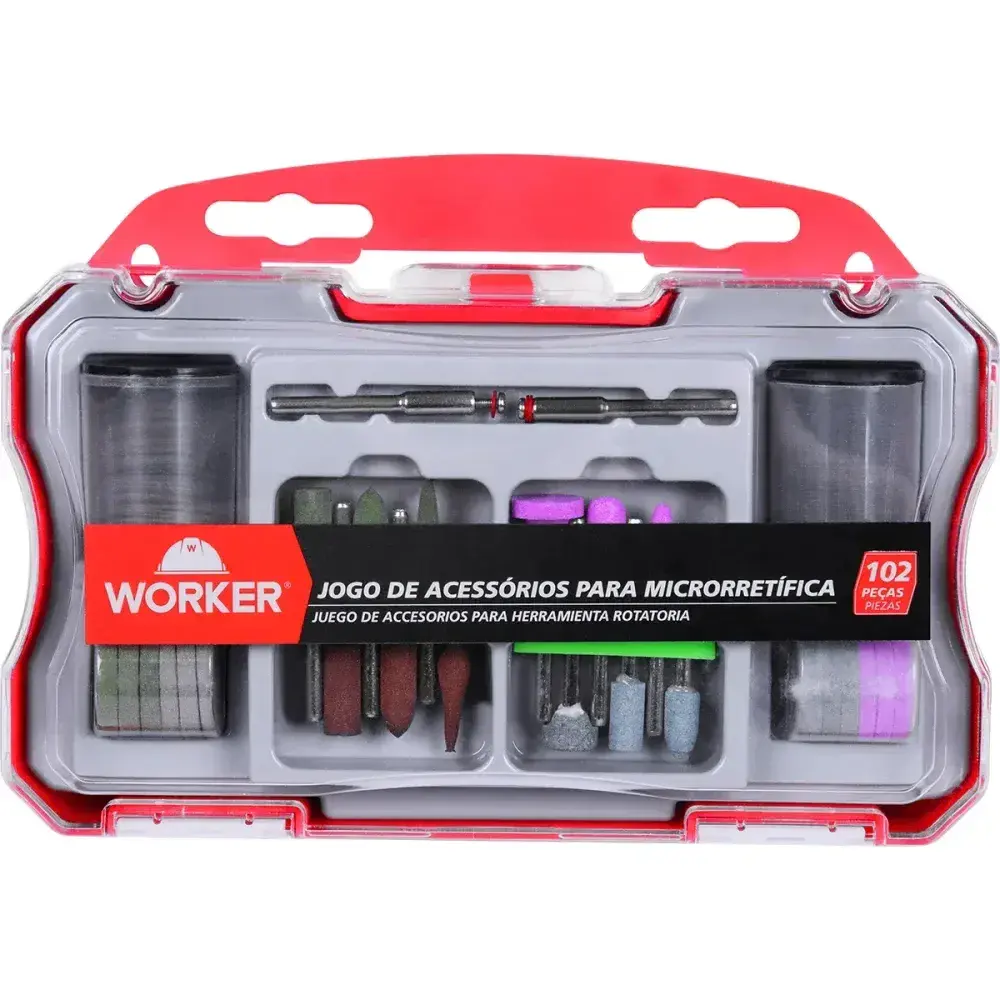 Jogo de acessórios para micro retífica 102 peç Worker — fotografia 7