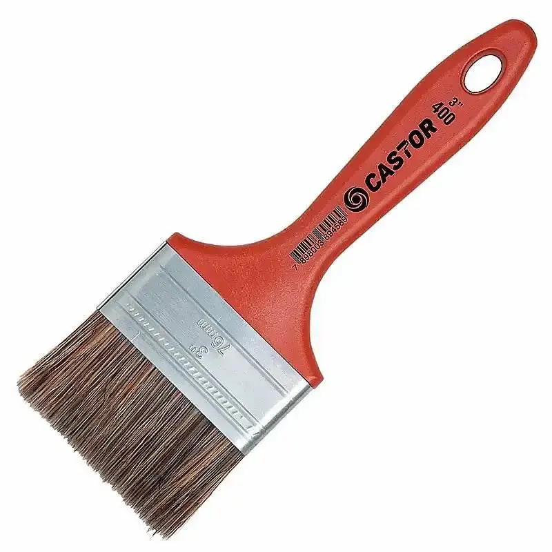Pincel trincha 3 pol laranja com cerdas gris 400 Castor