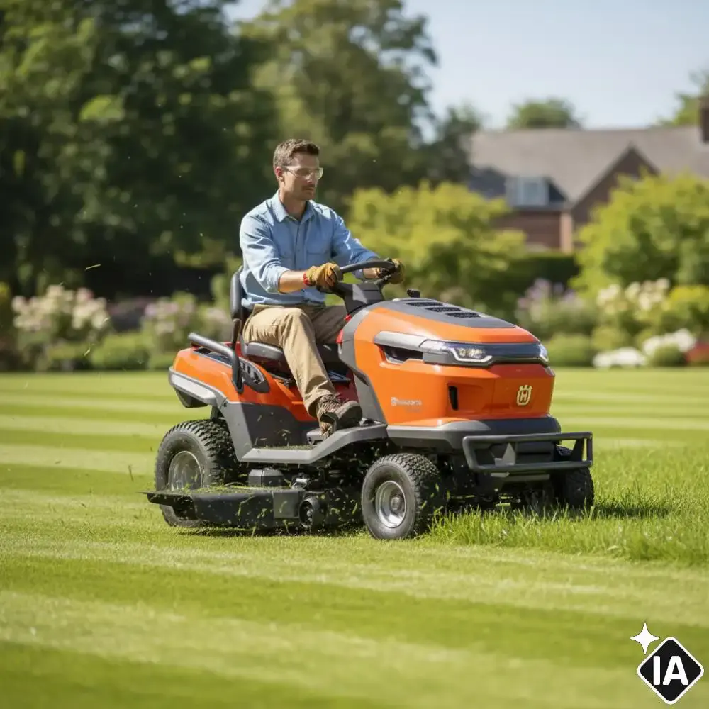 Trator cortador de grama 26,3 HP gasolina 4T TS 219TFM Husqvarna — fotografia 5