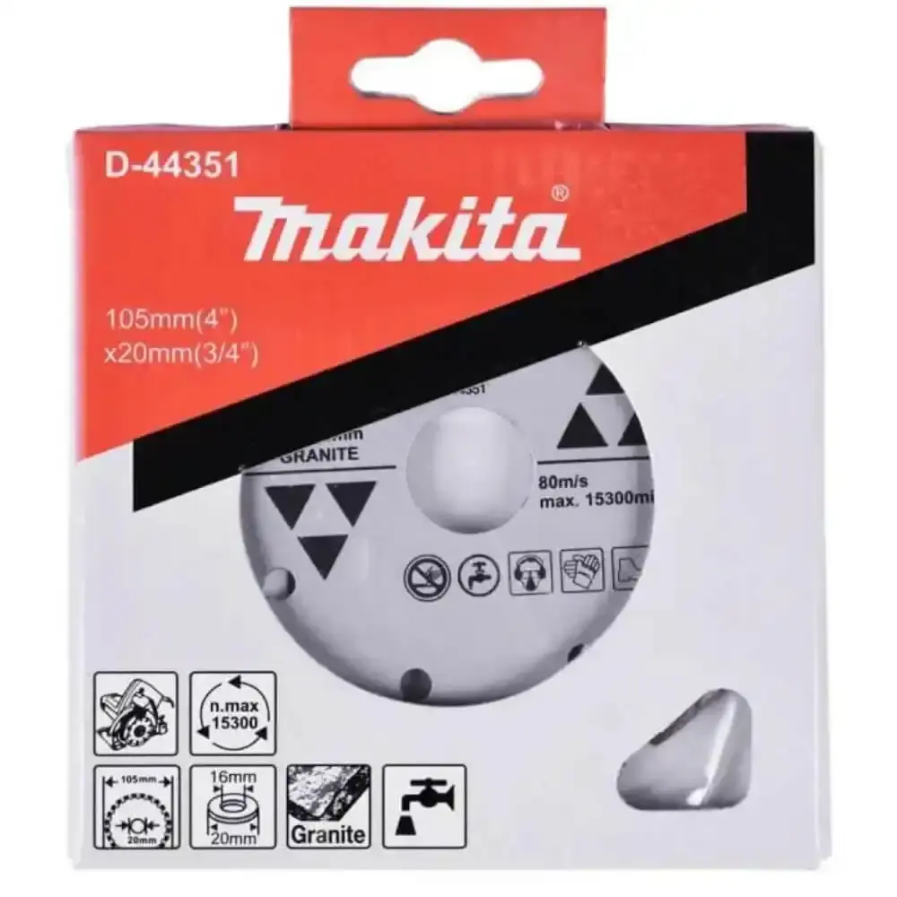 Disco de corte diamantado 4.1/8 polegadas 105 MM para granito D-44351 Makita — fotografia 5