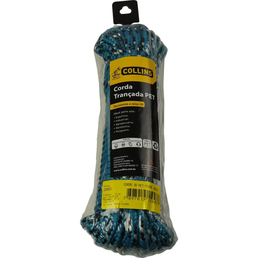 Corda pet trançada 10MM color meada 20M Collins — fotografia 3