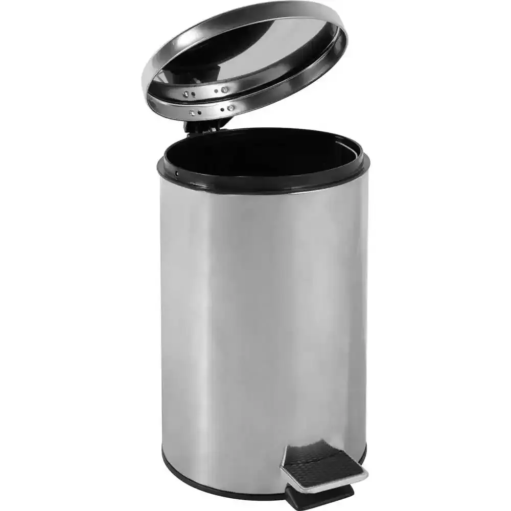 Lixeira redonda 12 litros em inox Vonder — fotografia 8
