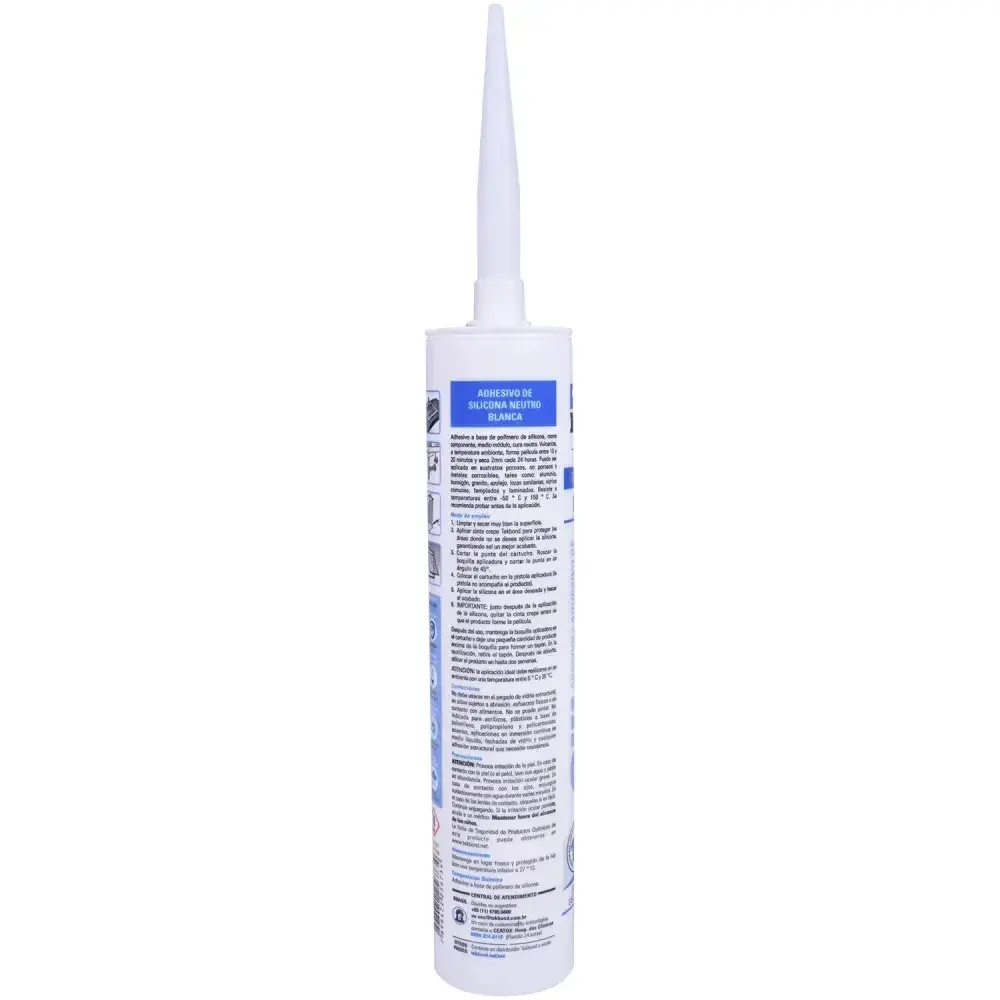 Silicone neutro branco tubo 280GR Tekbond — fotografia 7