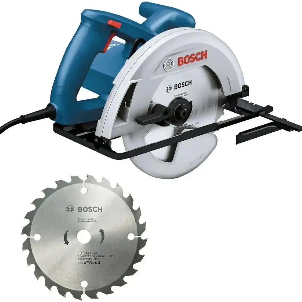 Serra circular 184MM 1300W GKS 130 com disco e estojo brocas e pontas 33 peças Bosch 110 V — fotografia 10