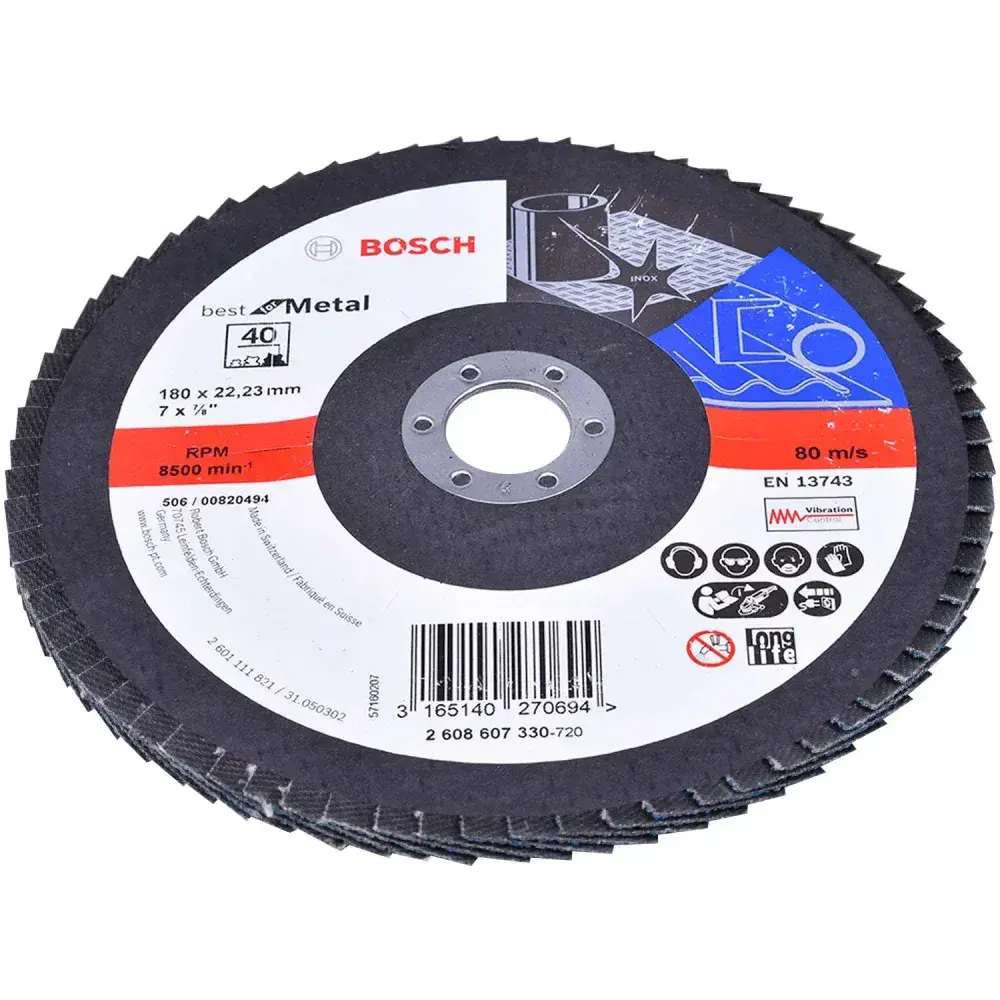 Disco flap 180X22MM G40 best for metal Bosch — fotografia 3
