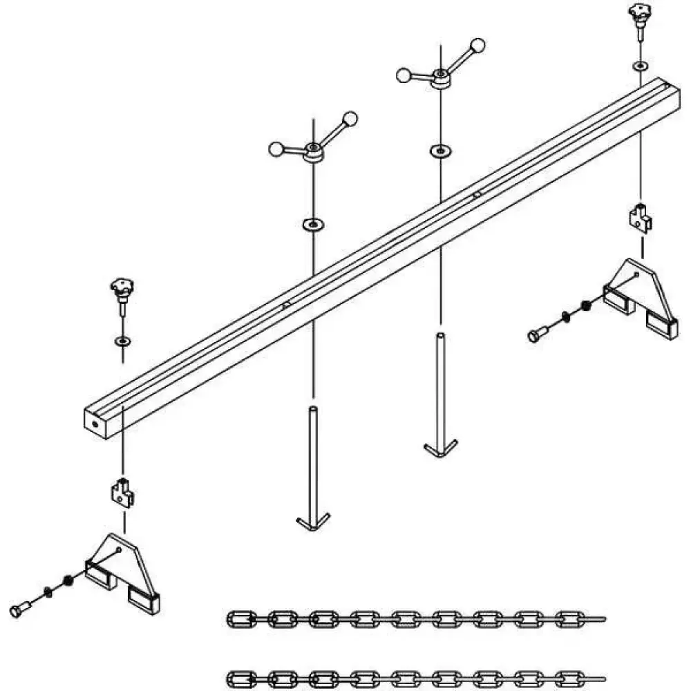 Suporte para sustentação de motor com 2 ganchos 0,5 ton. 1780MM Bumafer — fotografia 4